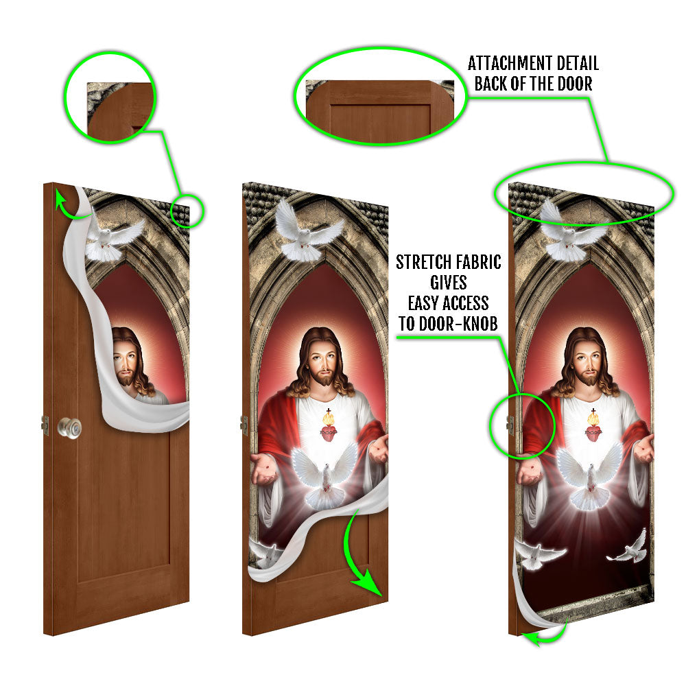 Jesus Christ Dove Holy Spirit Door Cover