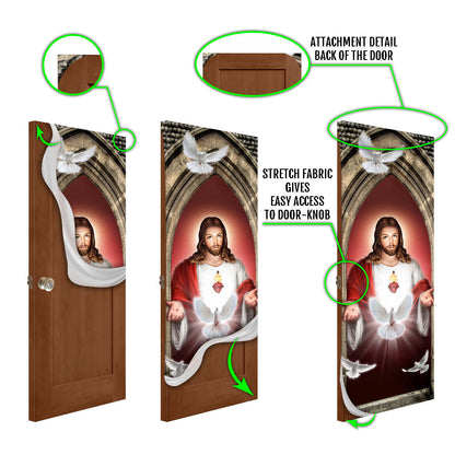 Jesus Christ Dove Holy Spirit Door Cover