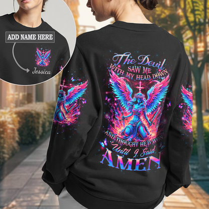 The Devil Saw Me With My Head Down Women's All Over Print Sweatshirt