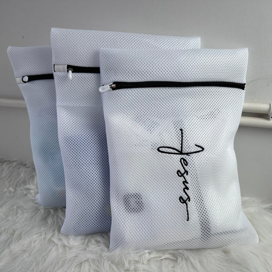 3Pcs Mesh Laundry Bags for Delicates - Embroidered "Jesus" Design (12 x 16 Inches, Medium Size)