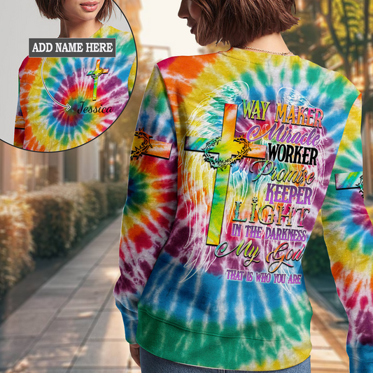 Promise Keeper Light In The Darkness Tie Dye Women's All Over Print Sweatshirt