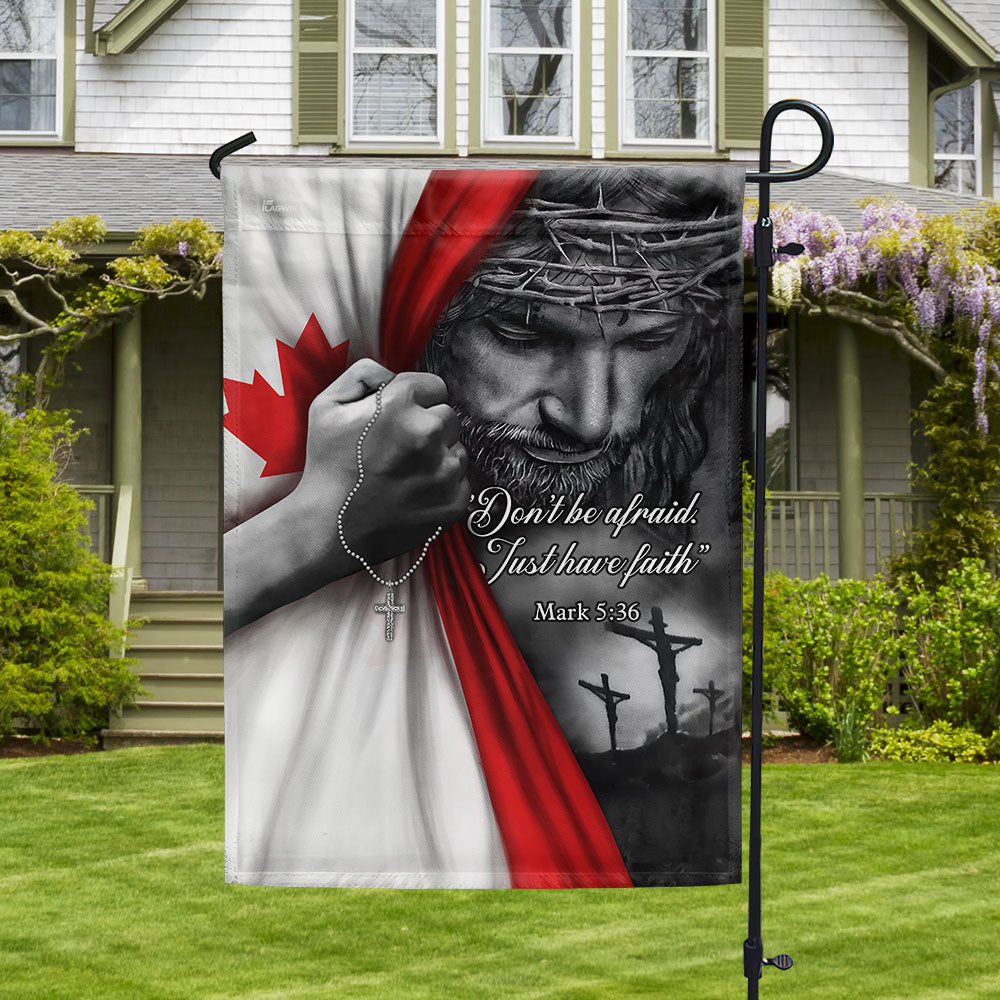 Jesus Christian Flag Don't Be Afraid  Just Have Faith Patriot Flag TRL06F1