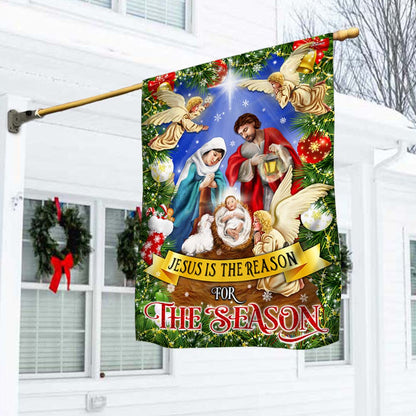 Nativity of Jesus Holy Night Christmas Flag Jesus Is The Reason For The Season