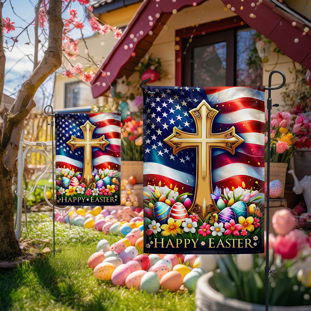 FLAGWIX  Christian Cross Happy Easter Day Flag