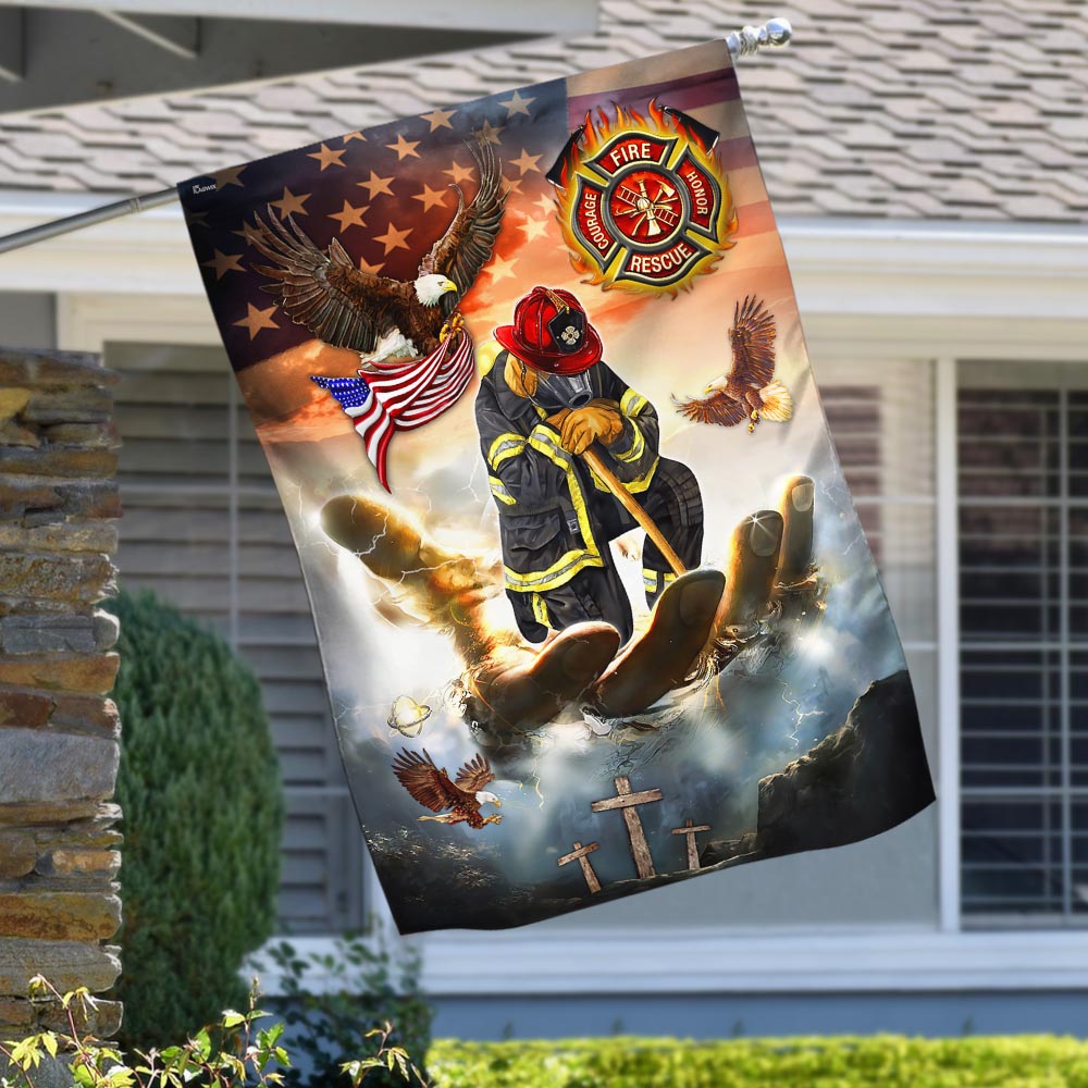 Firefighter Jesus Eagle Flag
