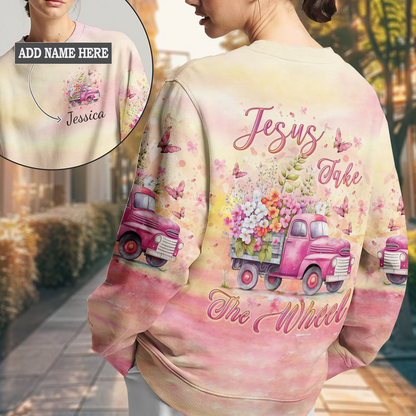 Jesus Take The Wheel Women's All Over Print Sweatshirt 10