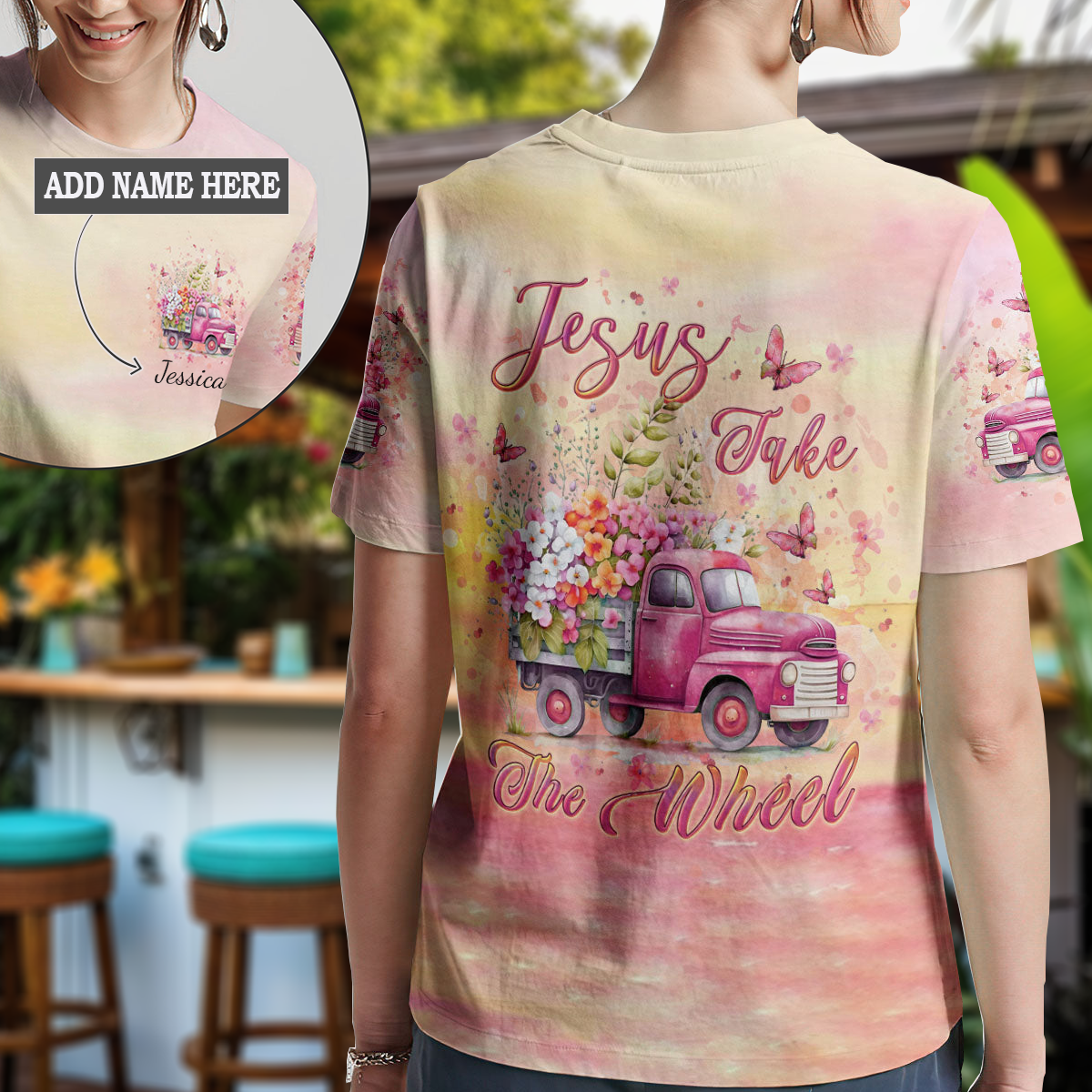 Jesus Take The Wheel Women's All Over Print Tshirt 10