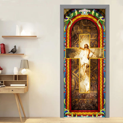 Our Savior Jesus Christ Cross Door Cover
