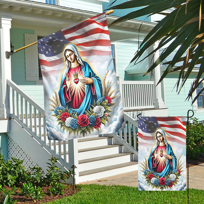 FLAGWIX The Immaculate Heart of Mary American Flag