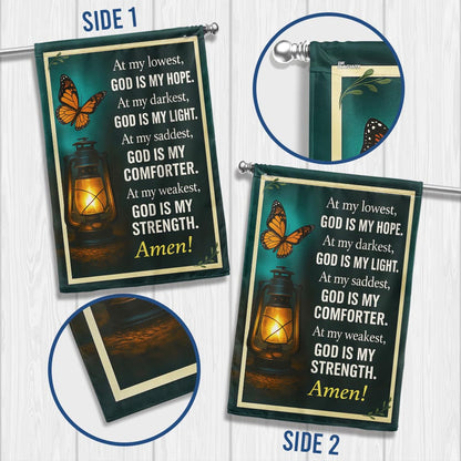 Inspirational Christian God Is My Strength Flag