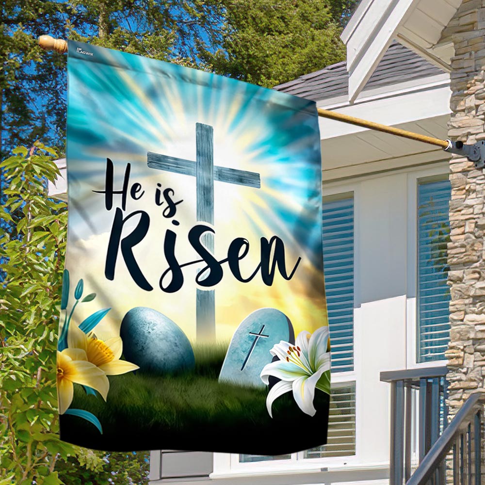 FLAGWIX  Easter Christian  Cross Resurrection of Jesus He Is Risen Flag