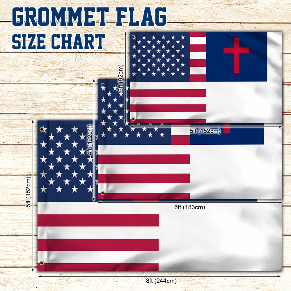 Christian And American Grommet Flag