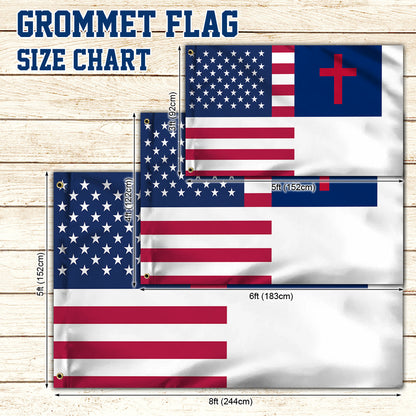 Christian And American Grommet Flag