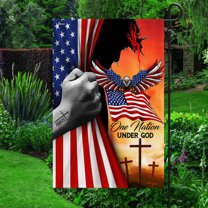 Jesus American One Nation Under God  Eagle Flag