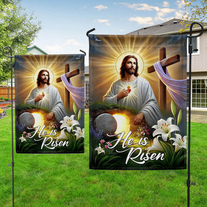 Easter Cross Resurrection He Is Risen Flag