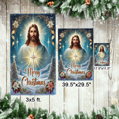 Jesus Christ Christmas Flag