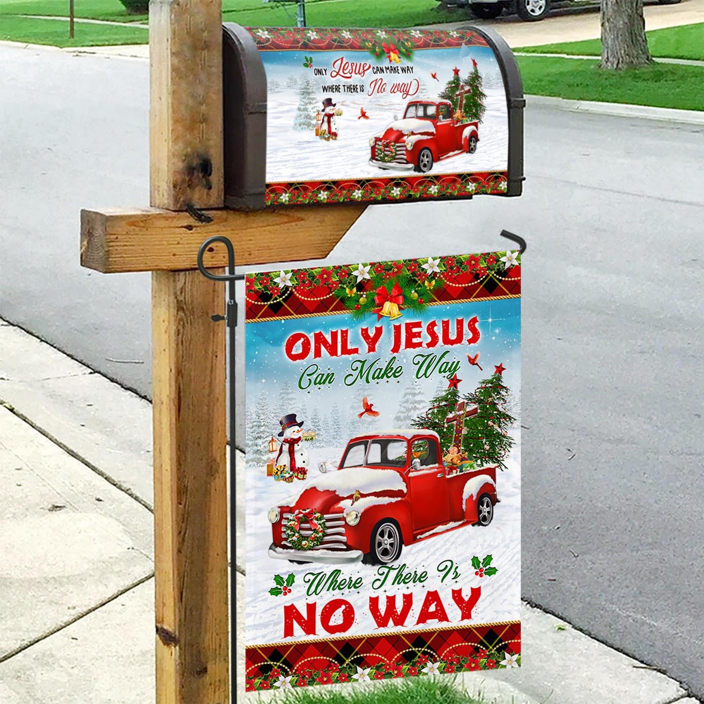 Only Jesus Can Make Way Where There Is No Way Garden Flag &amp; Mailbox Cover