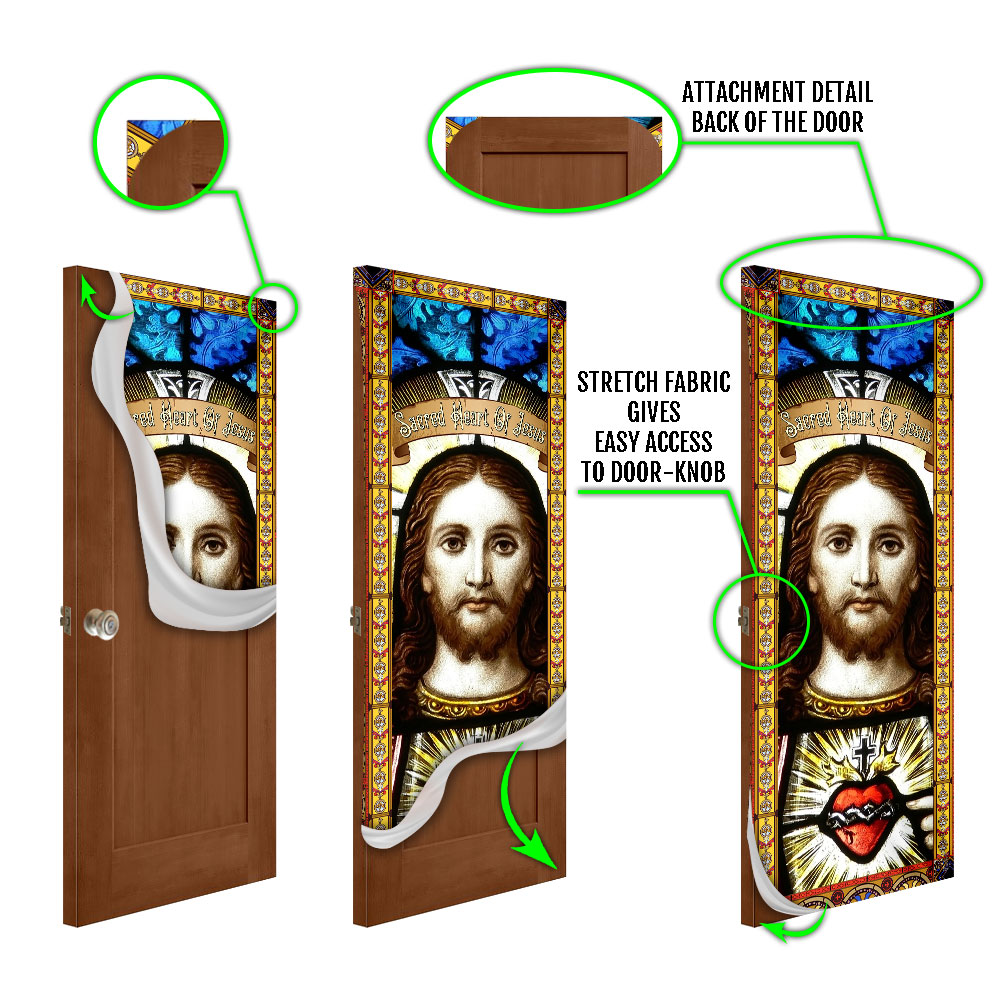 Sacred Heart Of Jesus. Christian Door Cover