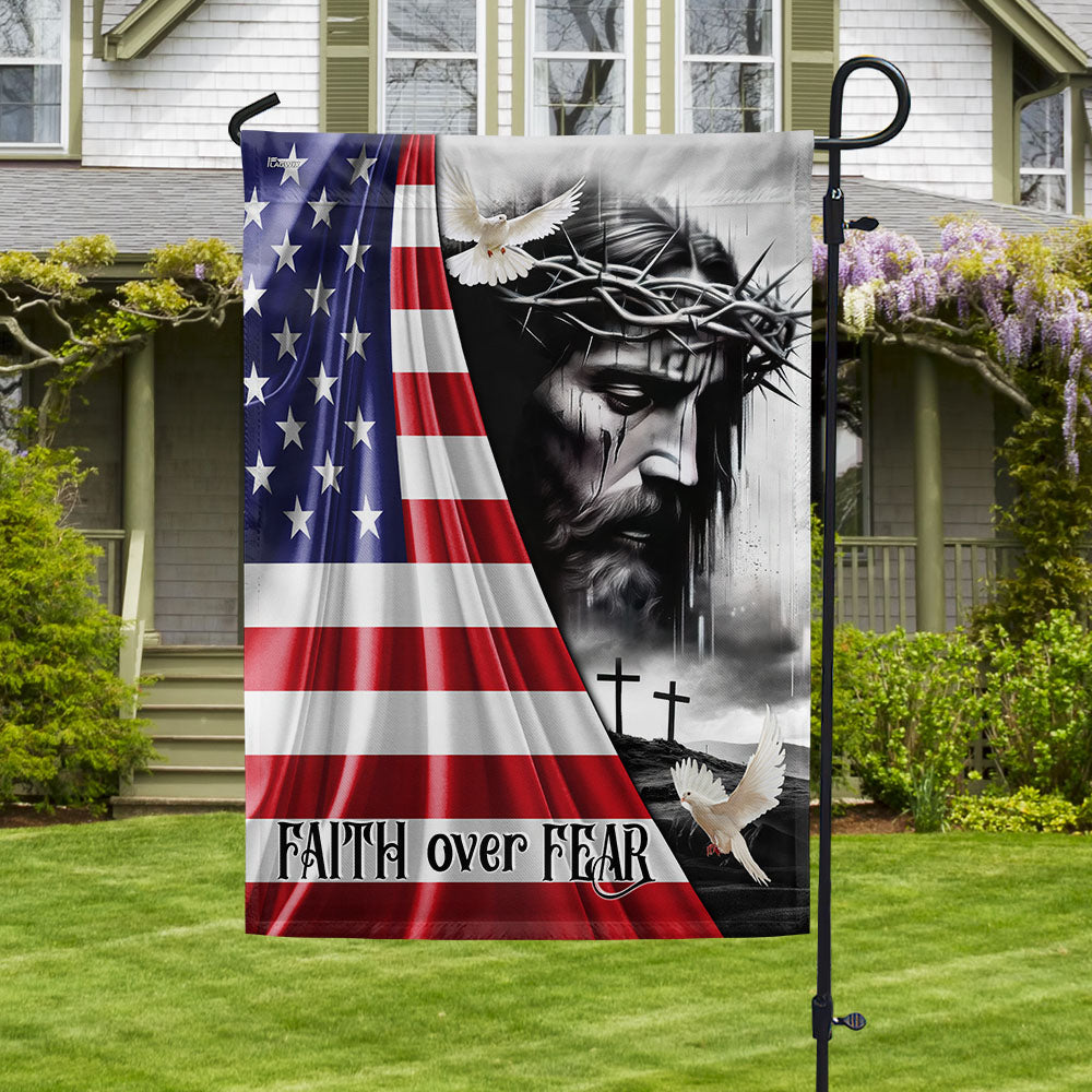 FLAGWIX  Jesus Christ Faith Over Fear God Jesus Flag