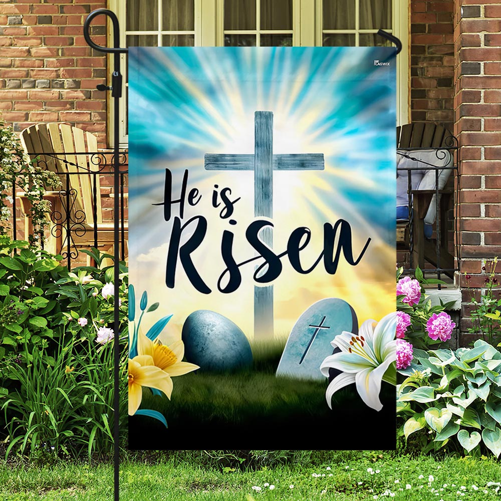 FLAGWIX  Easter Christian  Cross Resurrection of Jesus He Is Risen Flag