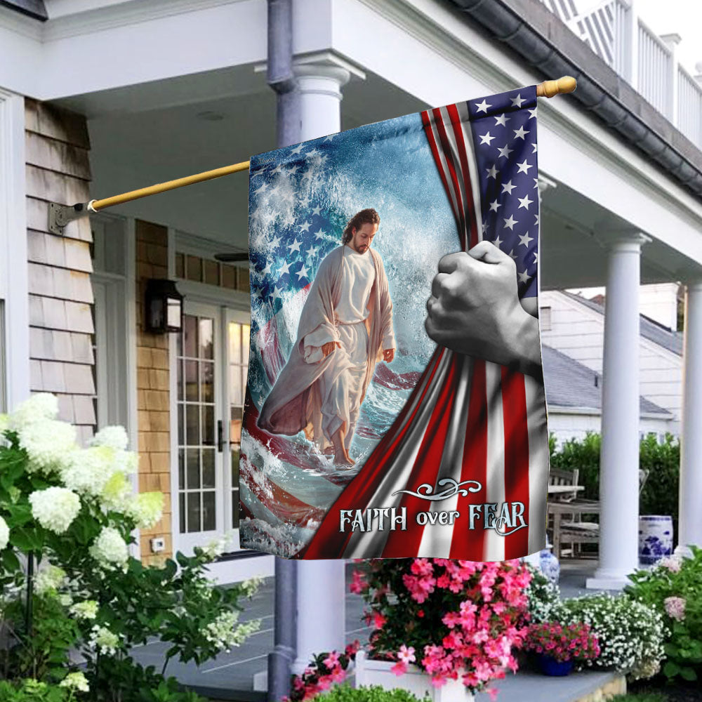 Faith Over Fear Jesus God Flag