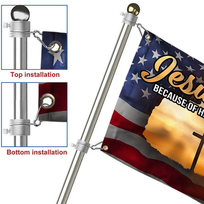 Jesus Flag Resurrection Of Jesus God Grommet Flag