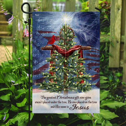 Jesus Christ The Greatest Gift Christmas Flag