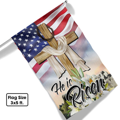 Easter Jesus He Is Risen American Flag