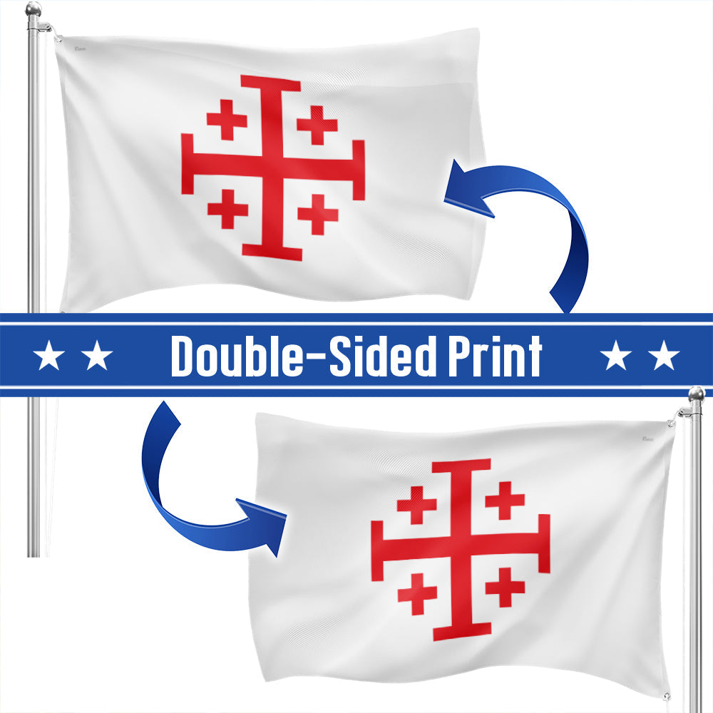 Jerusalem Catholic Cross Flag Crusader Grommet Flag