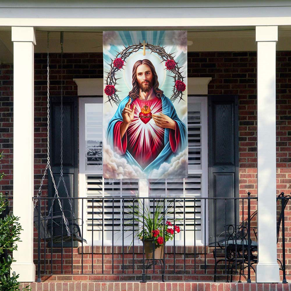 The Sacred Heart of Jesus Religious Flag
