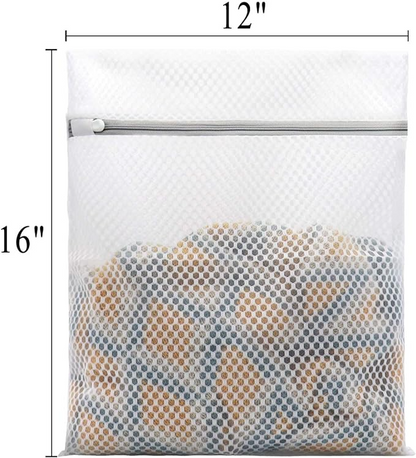 3Pcs Durable Honeycomb Mesh Laundry Bags for Delicates 12 x 16 Inches (3 Medium)