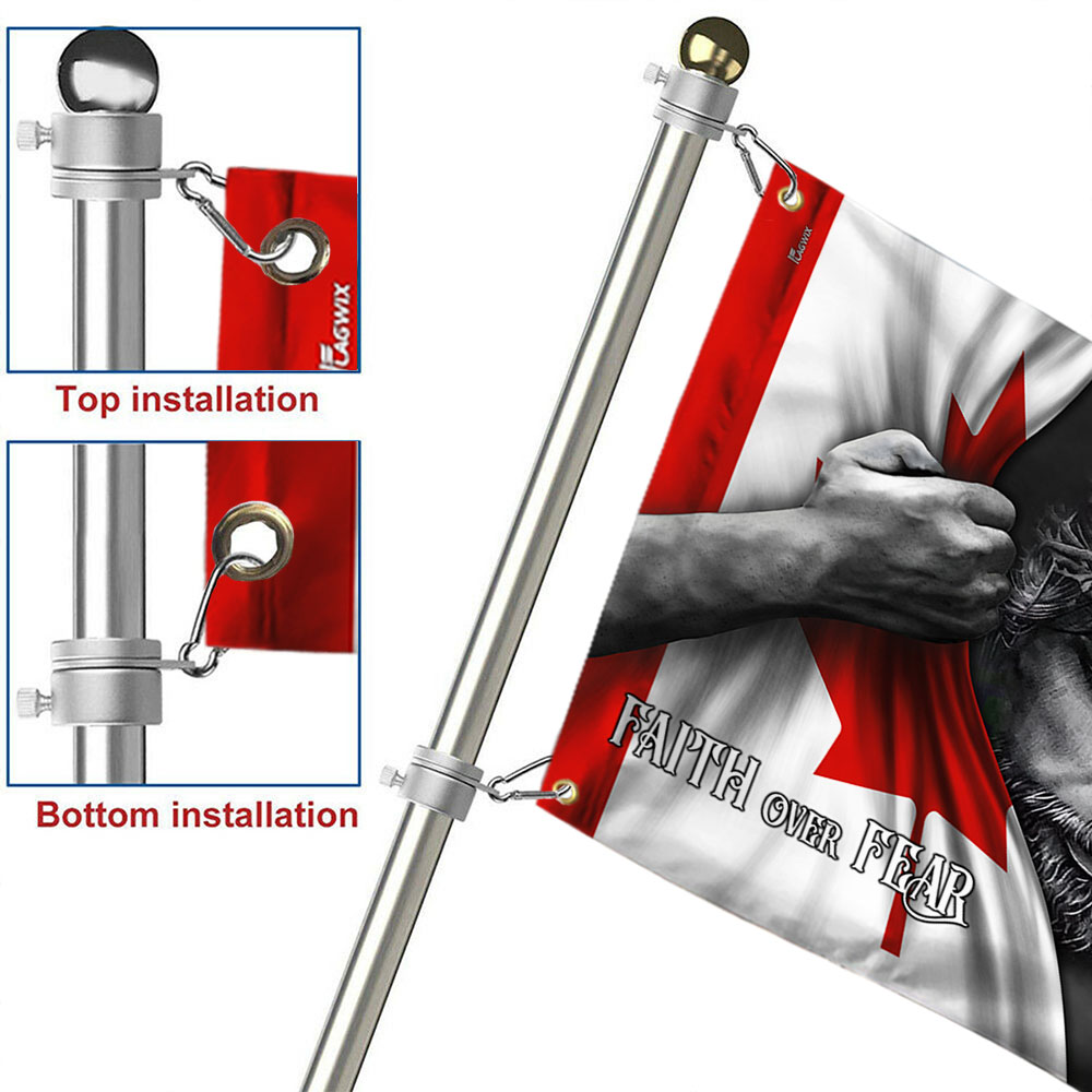 Jesus Flag Jesus Faith Over Fear Canadian Grommet Flag