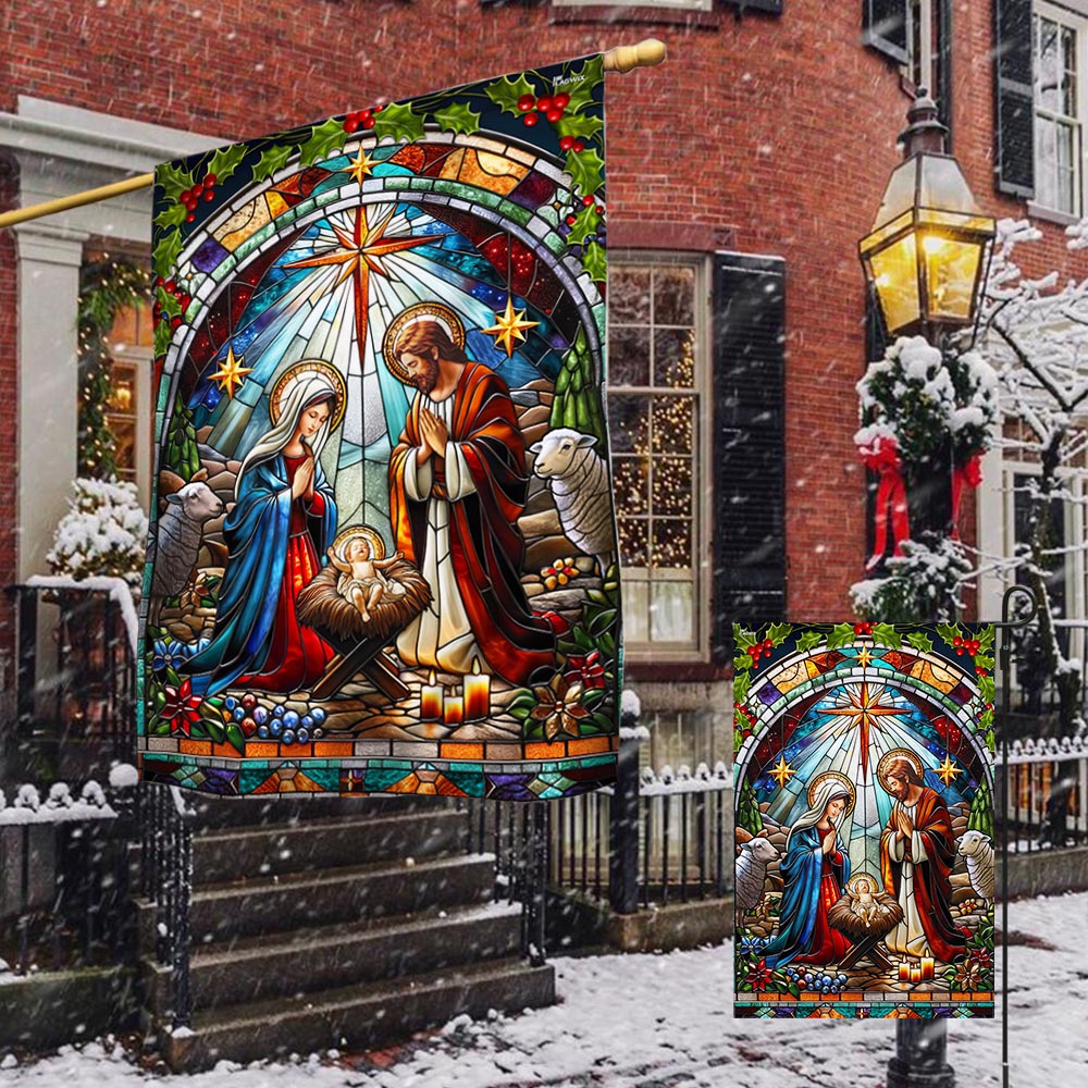 Nativity of Jesus Christmas Oh Holy Night Flag