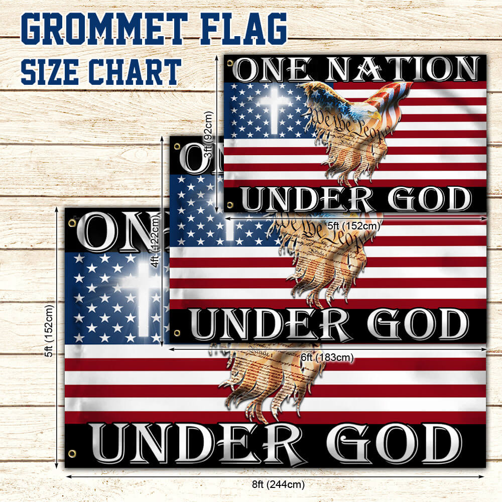 Flagwix American Flag - One Nation Under God Patriotic Eagle American Grommet Flag