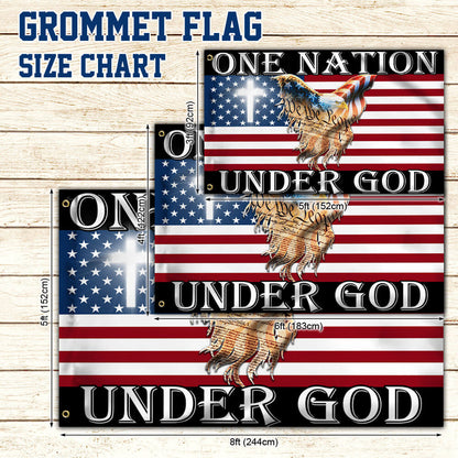 Flagwix American Flag - One Nation Under God Patriotic Eagle American Grommet Flag