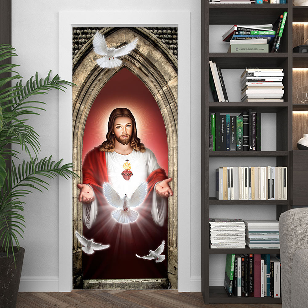 Jesus Christ Dove Holy Spirit Door Cover