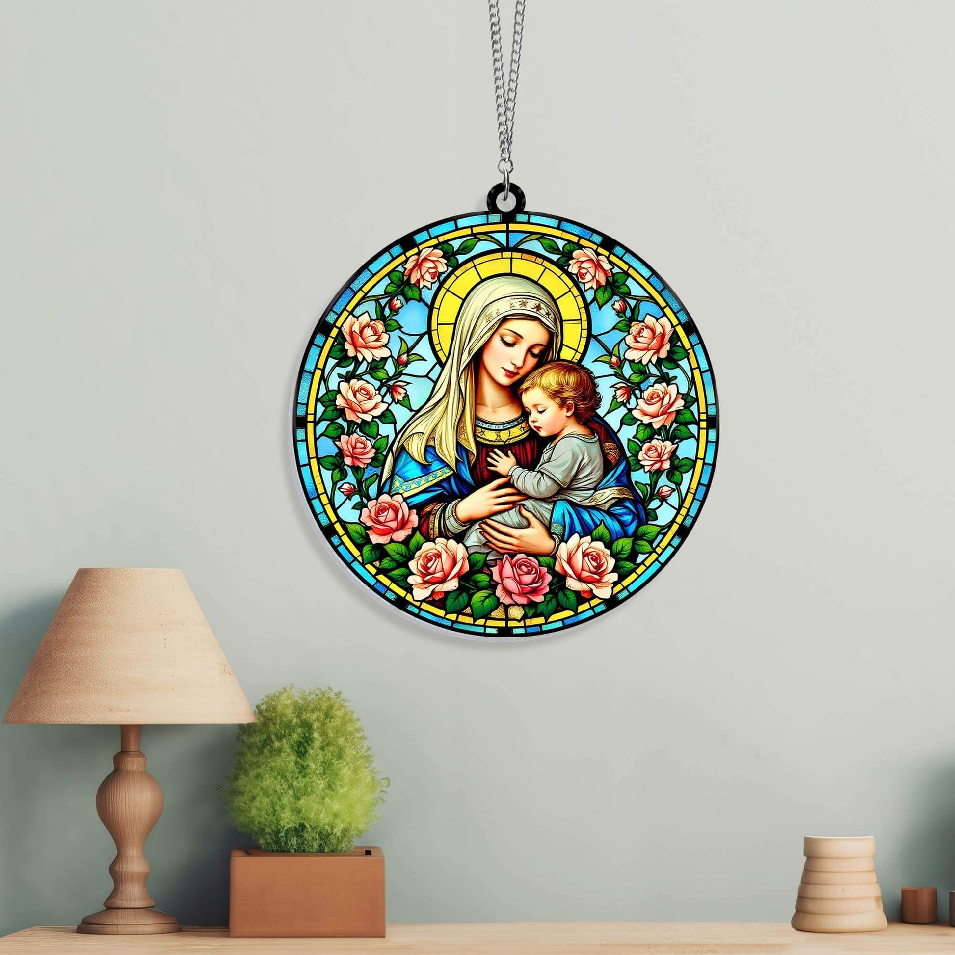 Virgin Mary Mother of Jesus Suncatcher Acrylic Hanging Sign