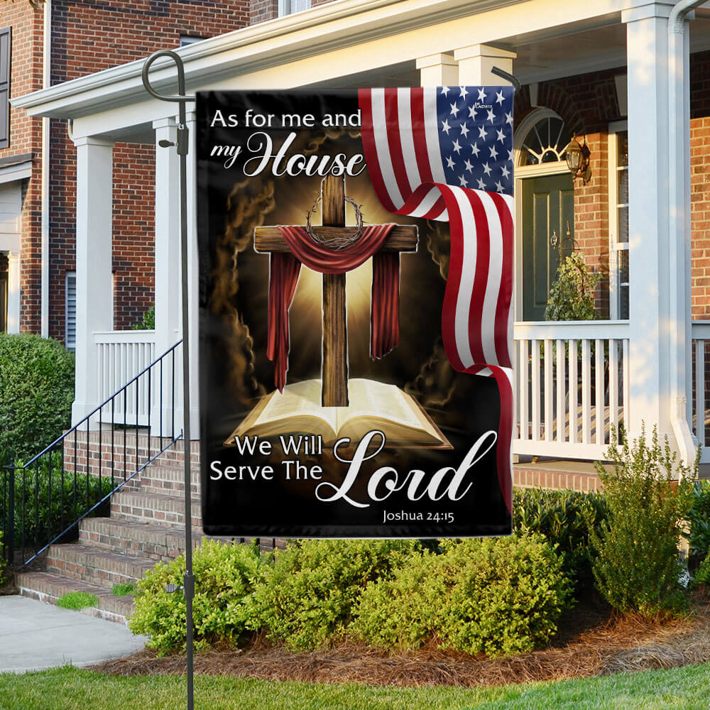 Jesus As For Me And My House, We Will Serve The Lord Jesus Christian Flag  3-Day Shipping