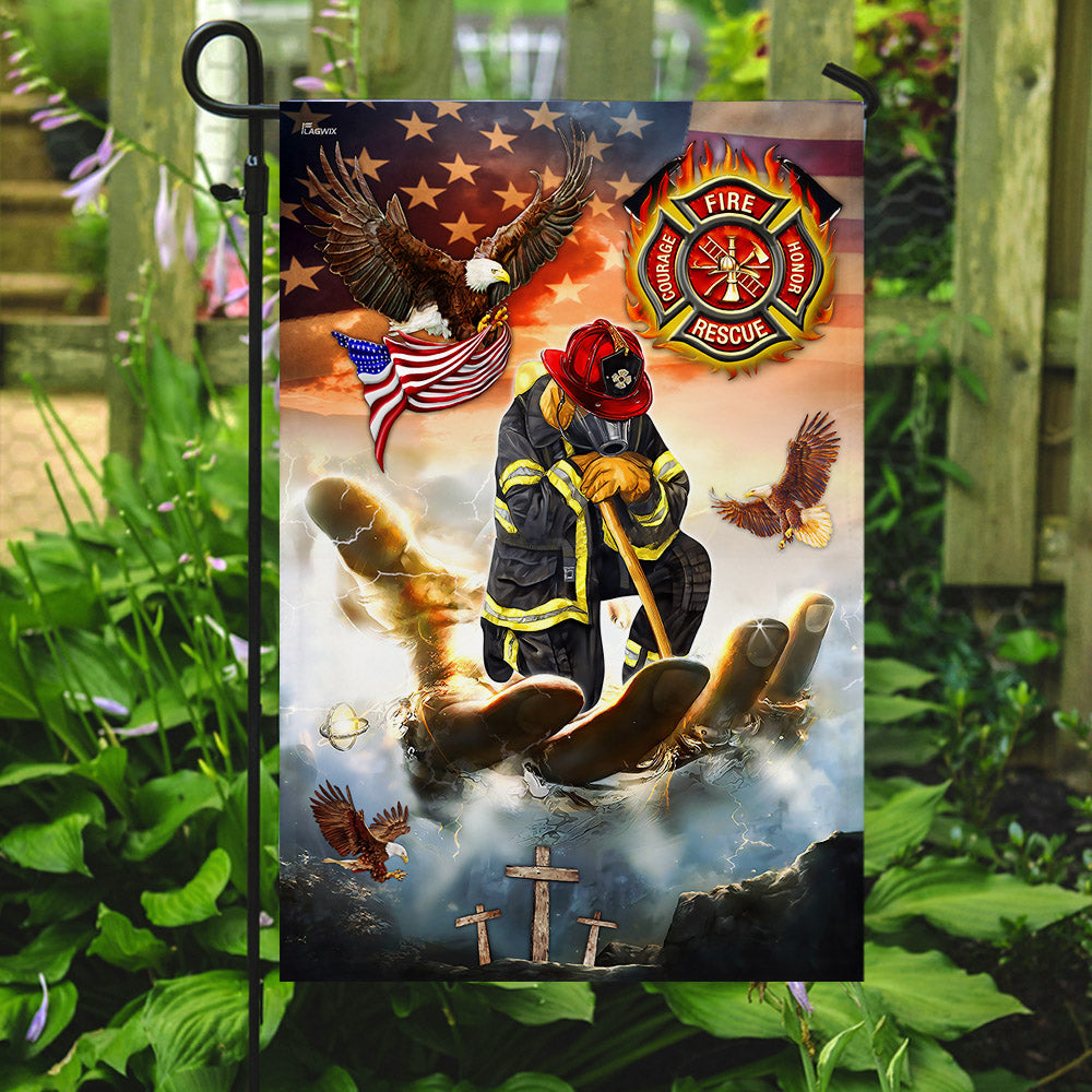 Firefighter Jesus Eagle Flag