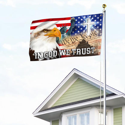 In God We Trust, We The People, Christian Cross American Eagle Flag