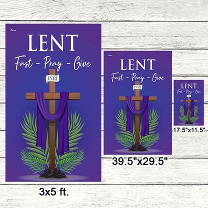 FLAGWIX  Lent Season Fast Pray Give Jesus Christian Cross Flag
