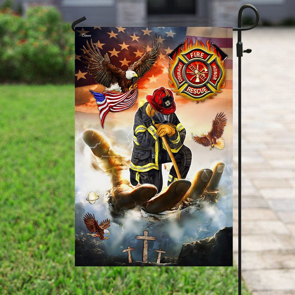 Firefighter Jesus Eagle Flag