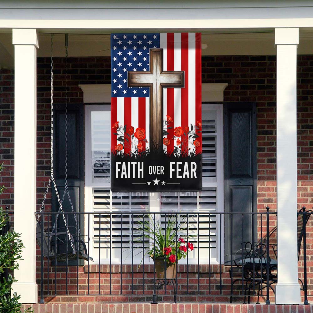 FLAGWIX  Christian Jesus Cross Faith Over Fear Flag