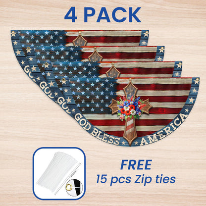 Happy 4th of july, God Bless America, july 4th Patriotic Christian American Non-Pleated Fan Flag