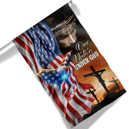 Flagwix American Flag - One Nation Under God, Jesus Christian American Patriotic Eagle Flag