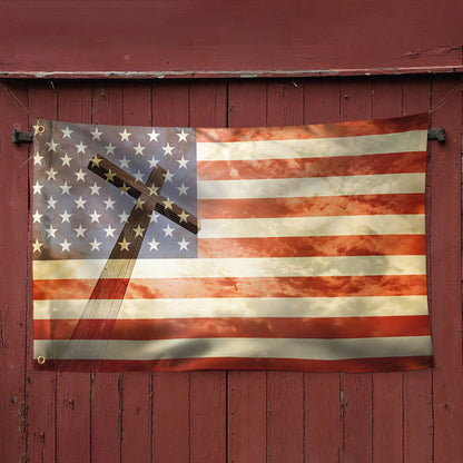 Christian Cross American Flag TPT101GFv1