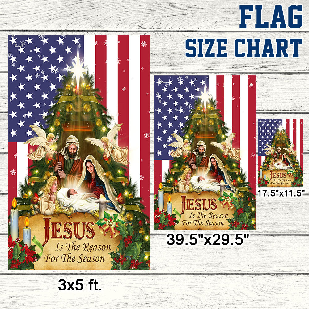 Nativity of Jesus Holy Family Jesus Is The Reason For The Season Flag