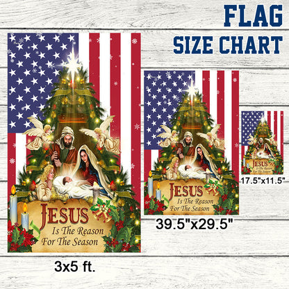 Nativity of Jesus Holy Family Jesus Is The Reason For The Season Flag