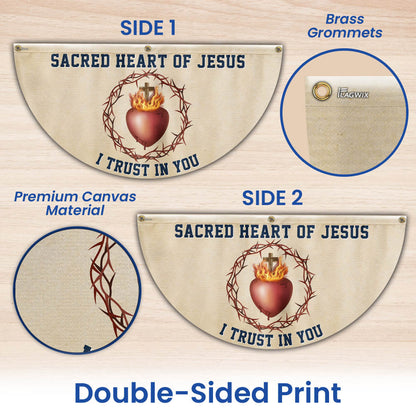 Sacred Heart Of Jesus I Trust In You Catholic Christian Non-Pleated Fan Flag