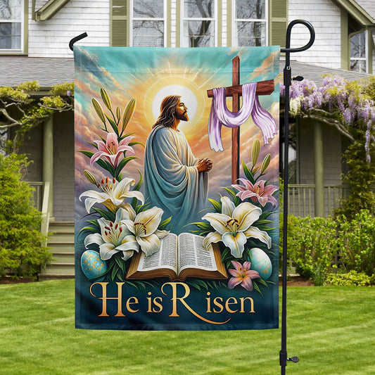 FLAGWIX  Christian Cross Jesus Easter Day He Is Risen Flag